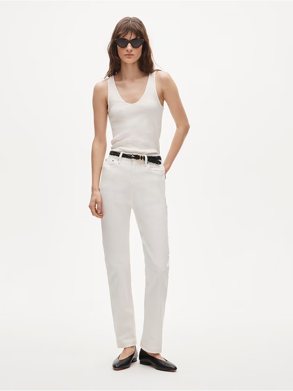 J.Crew Petite Nipped Straight Jean in Stretch in White Denim Size 24P
